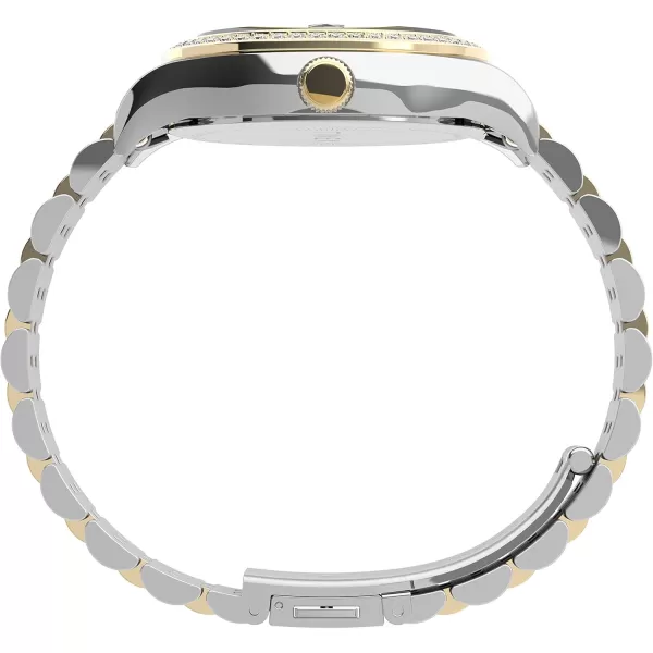 Timex Womens Waterbury Legacy 34mm Watch  White Dial TwoTone Stainless Steel Bracelet with Crystals
