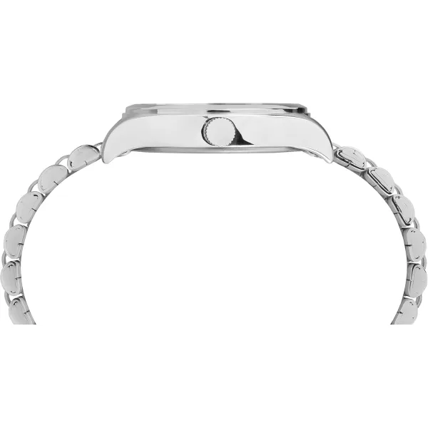 Timex Womens Waterbury Traditional 34mm Watch  SilverTone Case White Dial with Stainless Steel Bracelet