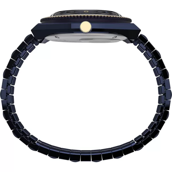 Timex Womens Womens Celestial Q 36mm Watch  GoldTone Bracelet Blue Dial GoldTone CaseBlueDial