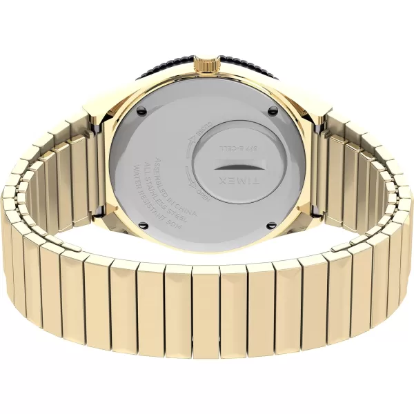 Timex Womens Womens Celestial Q 36mm Watch  GoldTone Bracelet Blue Dial GoldTone CaseBlueGold