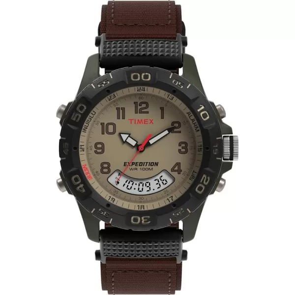 Timex Expedition Camper Mens 39 mm WatchBrownGreenTan