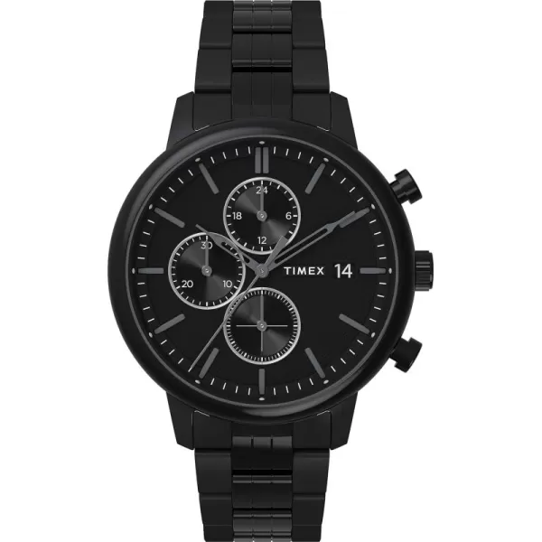 Timex Mens Chicago DayDate 45mm WatchBlackBlackBlackChrono