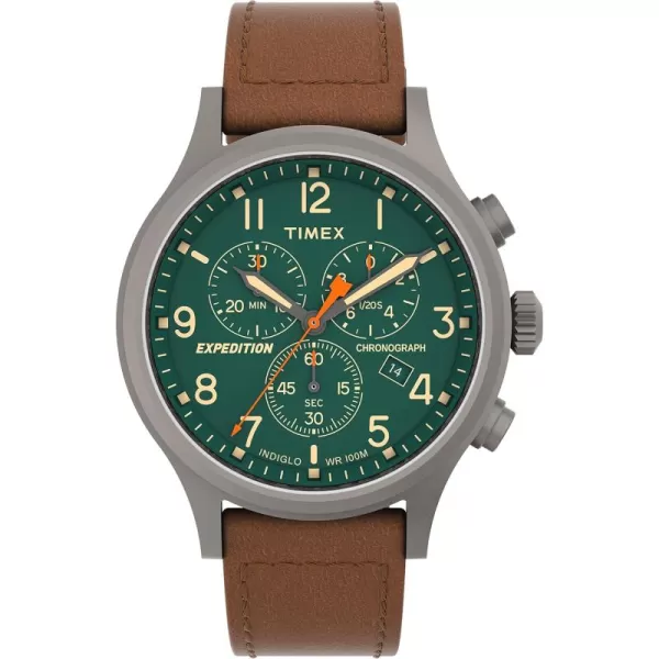 Timex Mens Expedition Scout Chronograph 42mm WatchBrown DriTanGrayGreen