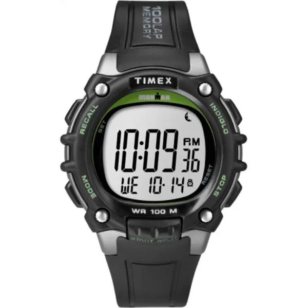 Timex Mens Ironman Classic 100 44mm WatchBlackGreen