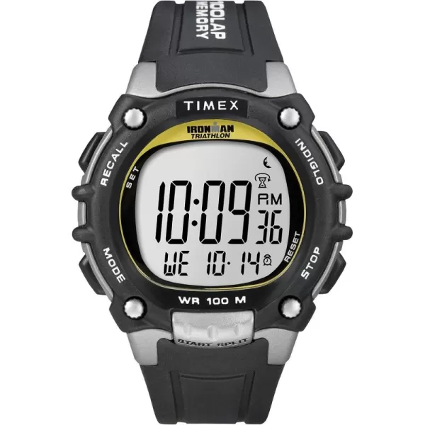 Timex Mens Ironman Classic 100 44mm WatchBlackYellow