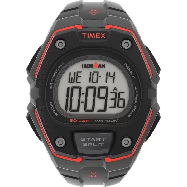 Timex Mens Ironman Classic 30 Oversized 45mm WatchDark GrayBlackRed