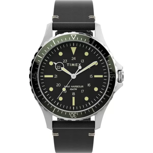 Timex Mens Navi XL 41mm WatchBlackBlackStainless SteelGreen