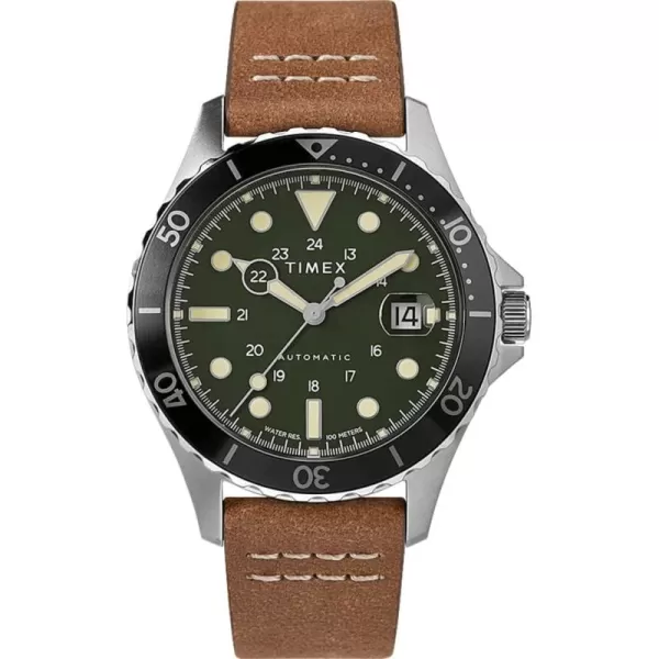 Timex Mens Navi XL 41mm WatchBlackSilverGreen