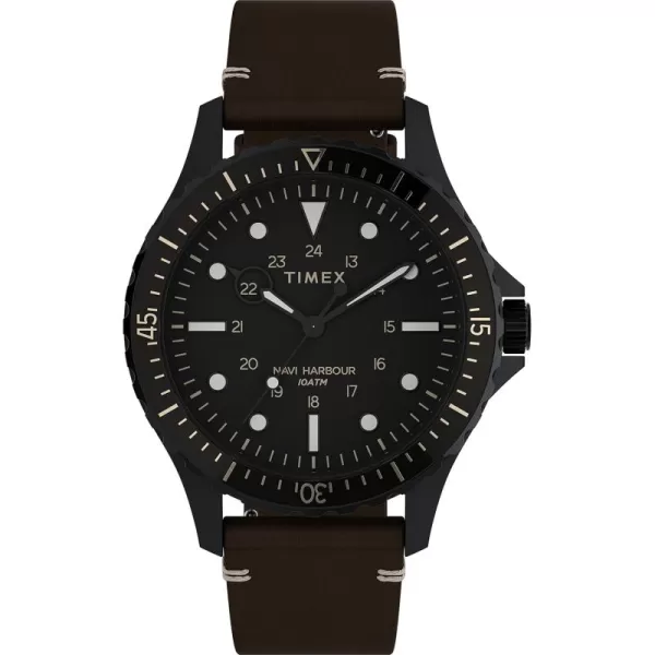 Timex Mens Navi XL 41mm WatchBrownBlackBlack