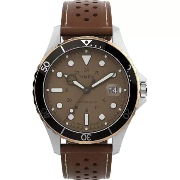 Timex Mens Navi XL 41mm WatchBrownTanStainless Steel