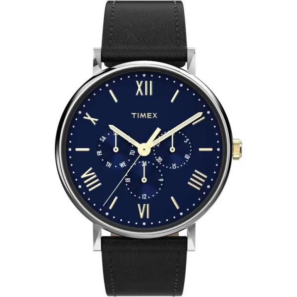 Timex Mens Southview 41mm WatchBlackBlueSilverTone