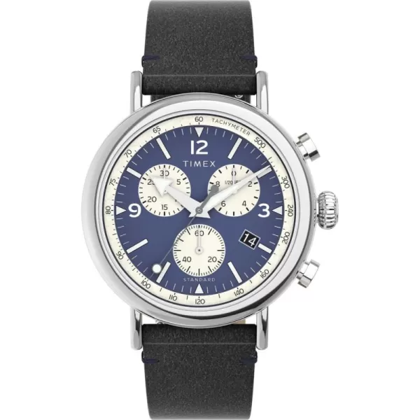 Timex Mens Standard Chronograph 41mm WatchBlackBlue
