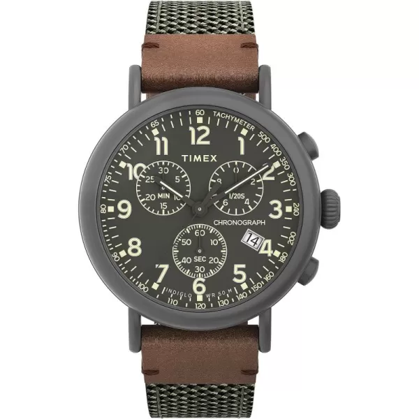 Timex Mens Standard Chronograph 41mm WatchOliveGray