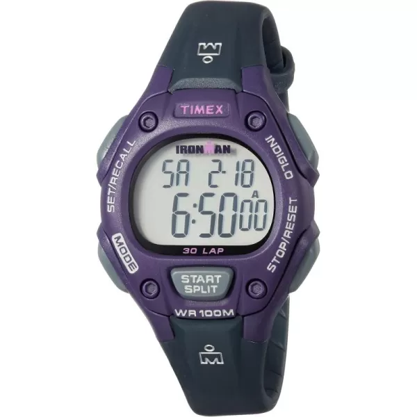 Timex Unisex Ironman Classic 30 34mm Resin Strap WatchGrayPurple