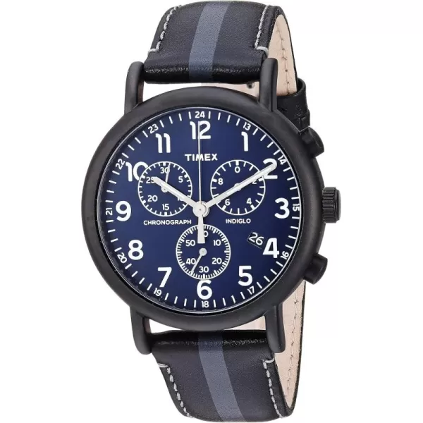 Timex Weekender Chronograph 40mm WatchBlackGray StripeBlue