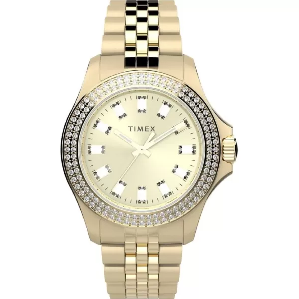 Timex Womens Kaia 38mm WatchGoldToneGem Stones