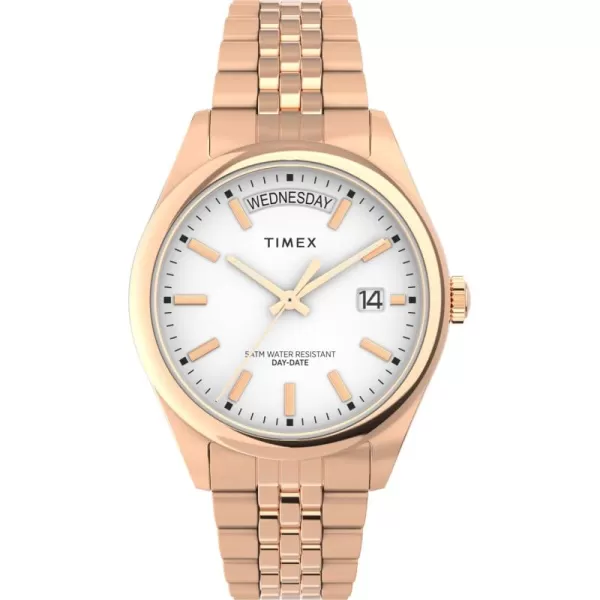 Timex Womens Legacy 36mm WatchRose GoldToneWhiteRose GoldTone