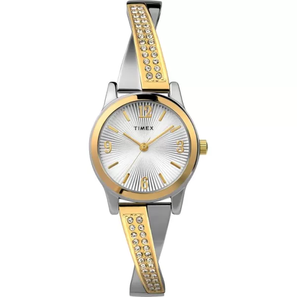 Timex Womens Main Street 25mm Semi Bangle WatchTwoTone