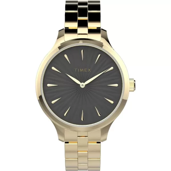 Timex Womens Peyton 36mm WatchGoldBlack Bracelet