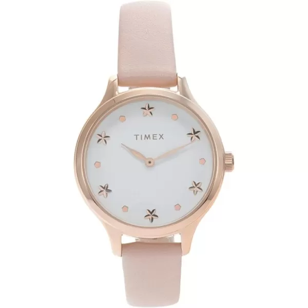 Timex Womens Peyton 36mm WatchPinkRose GoldWhite Floral Markers