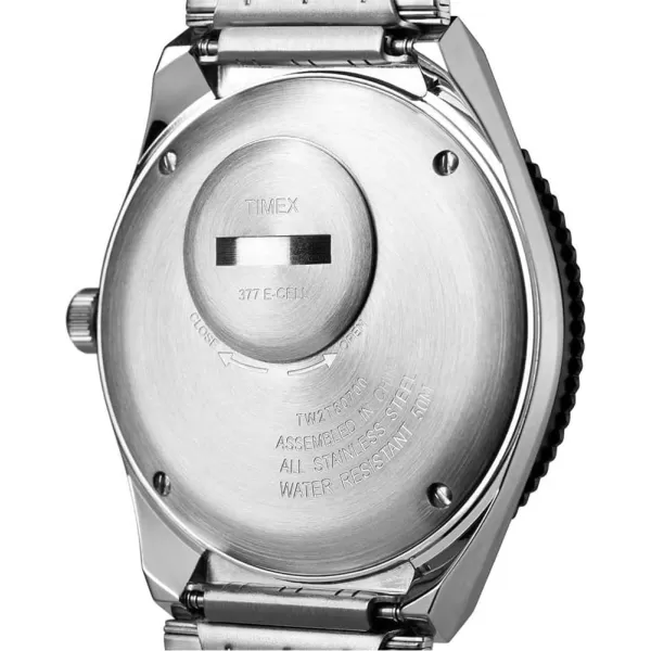 Timex 38 mm Q Timex Reissue Stainless Steel Case Blue Dial Stainless Steel Bracelet SilverBlueSilver One Size