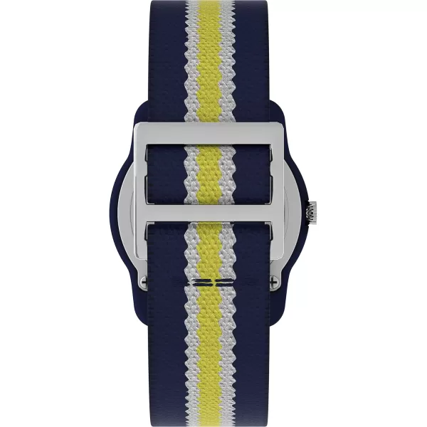 Timex Boys TW7C05800 Time Machines BlueYellow Stripes Elastic Fabric Strap Watch
