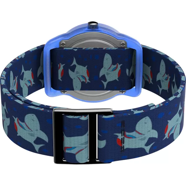 Timex Boys Time Machines Analog Elastic Fabric Strap WatchSharks