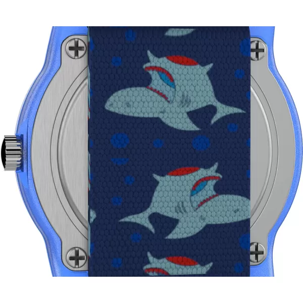 Timex Boys Time Machines Analog Elastic Fabric Strap WatchSharks
