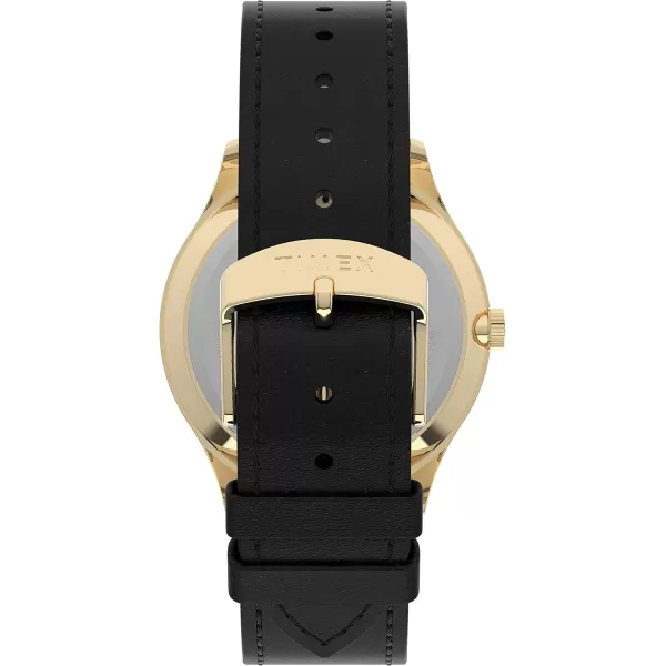 Timex Mens Easy Reader WatchBlackGoldToneWhite40mm