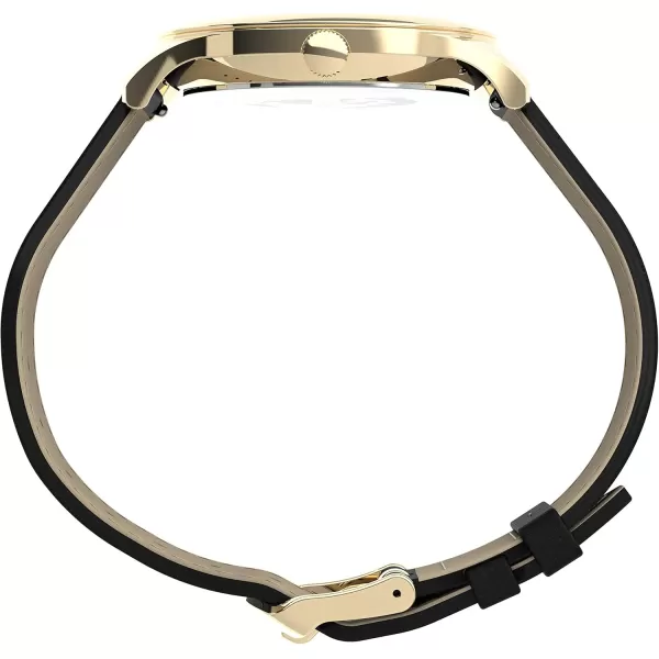 Timex Mens Easy Reader WatchBlackGoldToneWhite40mm
