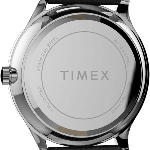 Timex Mens Easy Reader WatchBlackSilverToneBlack40mm