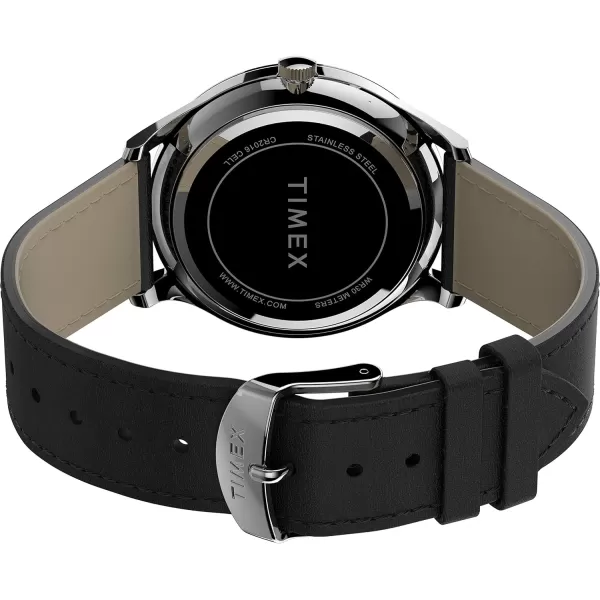 Timex Mens Easy Reader WatchBlackSilverToneBlack40mm