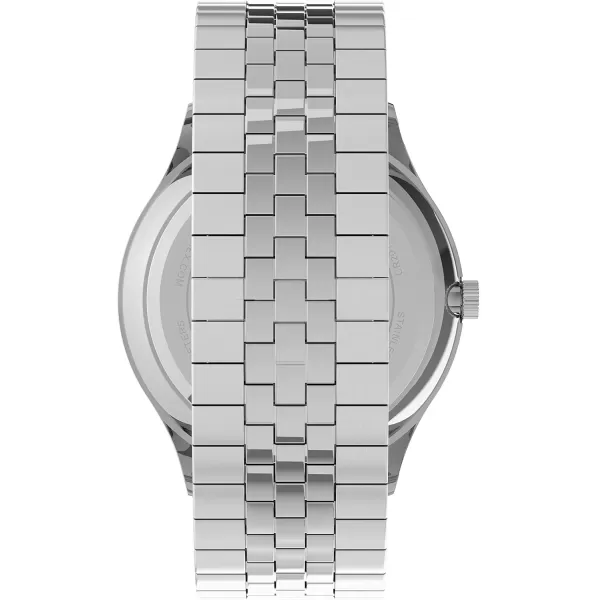 Timex Mens Easy Reader WatchSilverToneSilverToneWhite40mm