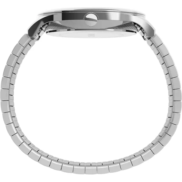 Timex Mens Easy Reader WatchSilverToneSilverToneWhite40mm