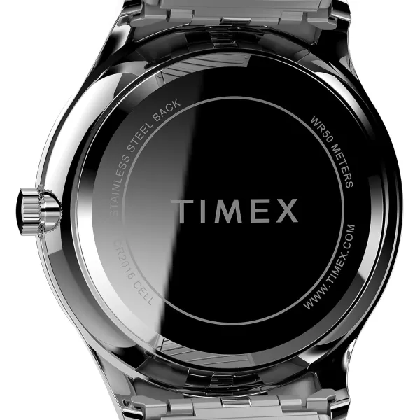 Timex Mens Easy Reader WatchSilverToneSilverToneWhite40mm