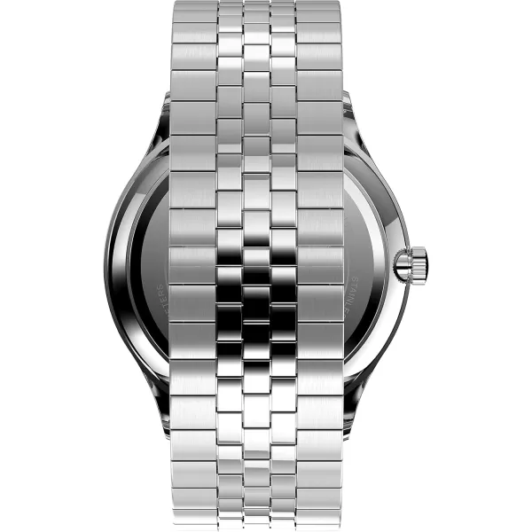 Timex Mens Easy Reader WatchStainless SteelSilverToneBlack40mm