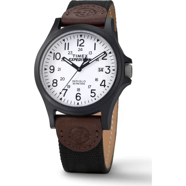 Timex Mens Expedition Acadia 40mm WatchBrownWhiteBlack