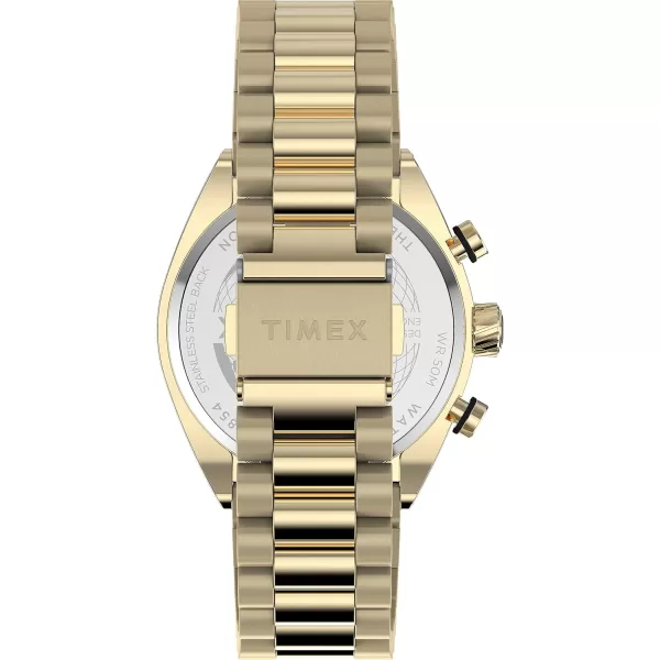 Timex Mens Legacy 42mm WatchGoldToneBlackGoldTone