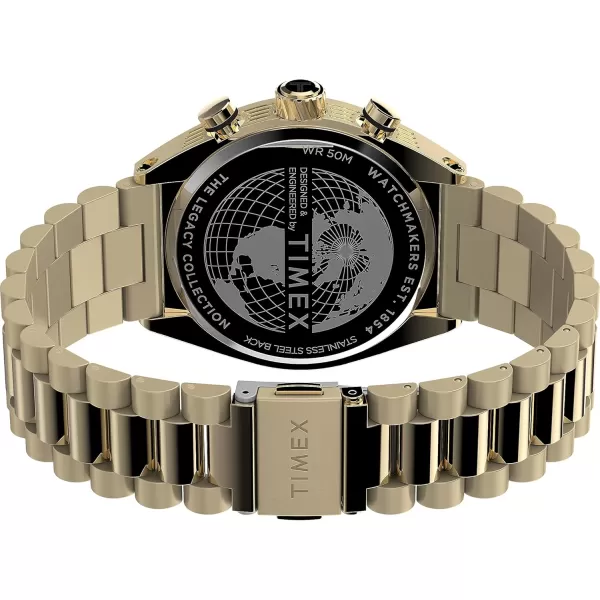 Timex Mens Legacy 42mm WatchGoldToneBlackGoldTone
