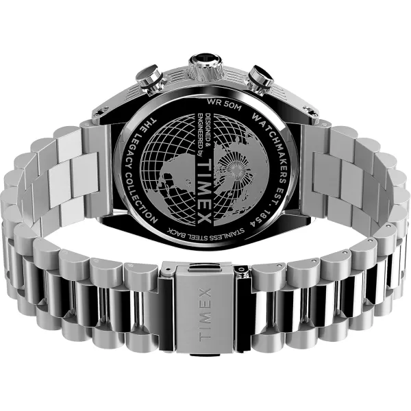Timex Mens Legacy 42mm WatchStainless SteelSilverToneStainless Steel