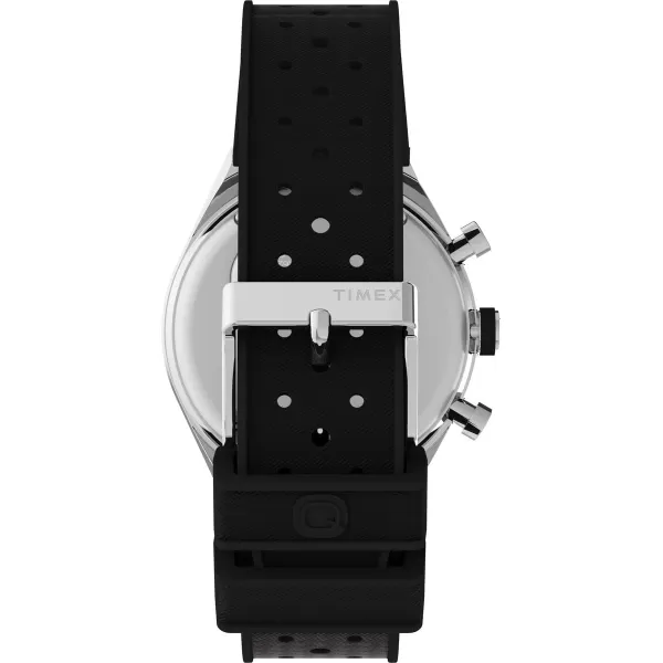 Timex Mens Q Chronograph 40mm WatchBlackWhite