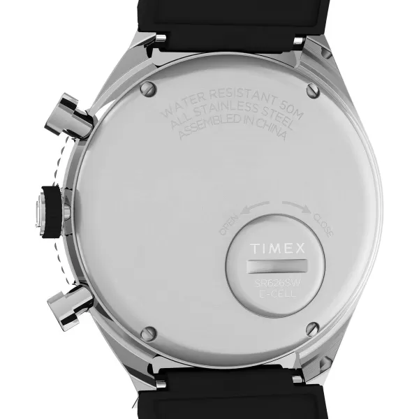 Timex Mens Q Chronograph 40mm WatchBlackWhite