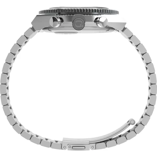 Timex Mens Q Chronograph 40mm WatchSilverToneBlack