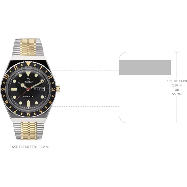 Timex Mens Q Diver 38mm Quartz Analog Watch