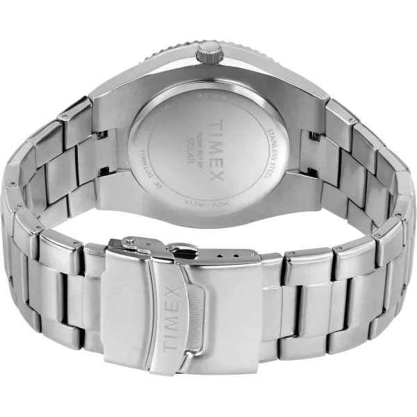 Timex Mens Solar Premium Dress 43mm WatchSilverblack