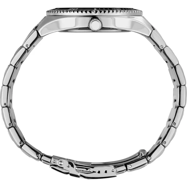 Timex Mens Solar Premium Dress 43mm WatchSilverblack