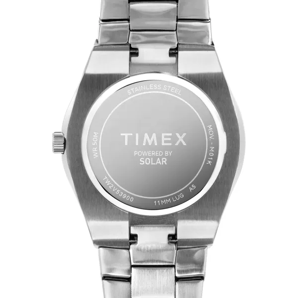 Timex Mens Solar Premium Dress 43mm WatchSilverblack