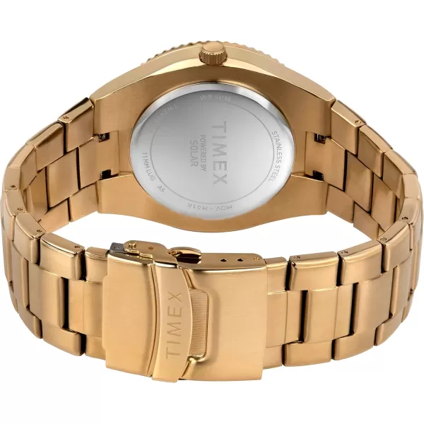 Timex Mens Solar Premium Dress 43mm Watchgoldblue