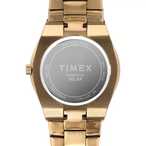 Timex Mens Solar Premium Dress 43mm Watchgoldblue
