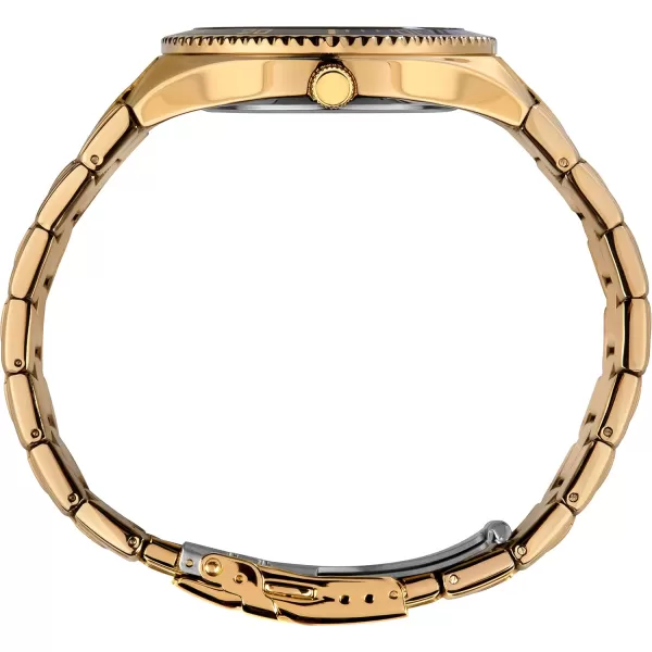 Timex Mens Solar Premium Dress 43mm Watchgoldblue